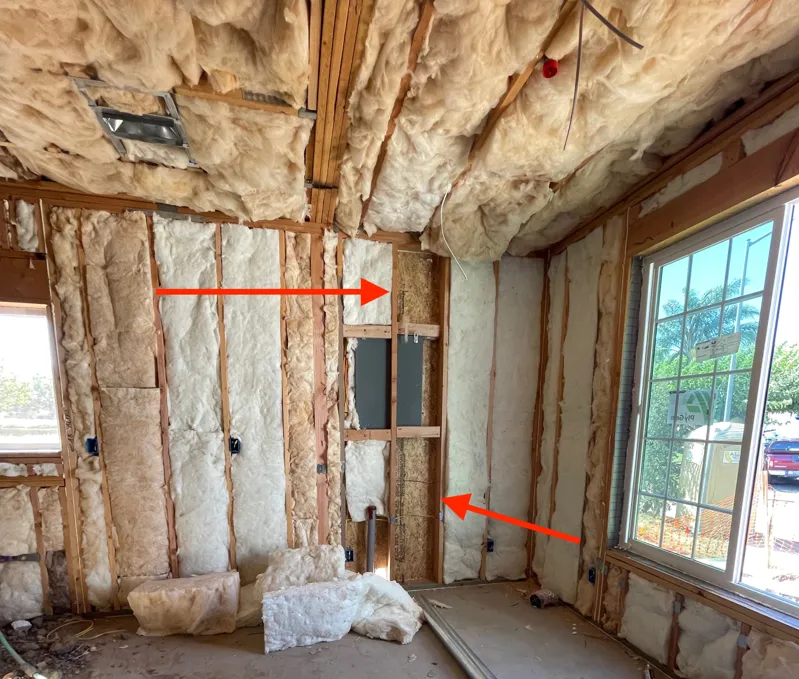 Missing Insulation on Exterior Wall During QII