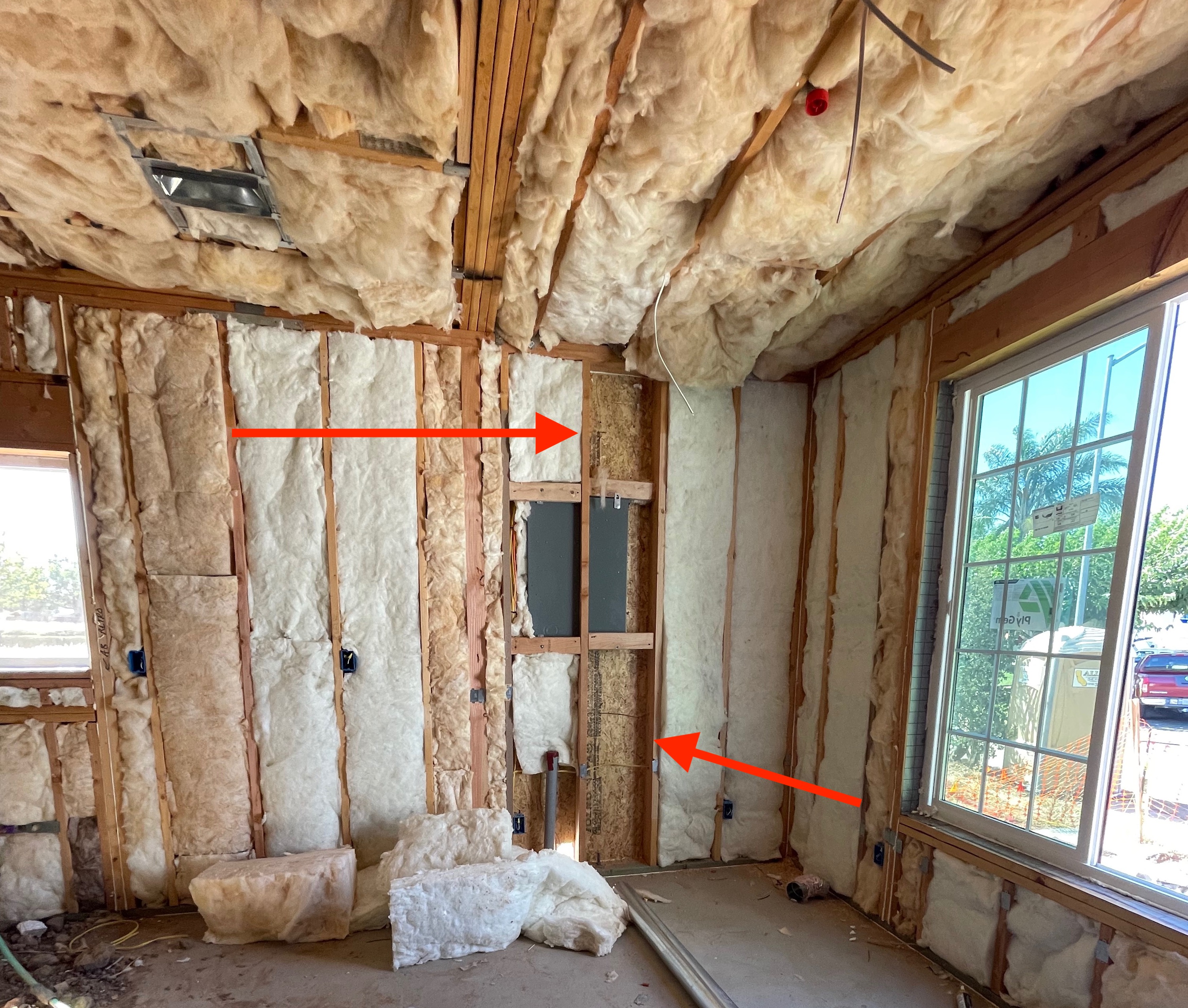 Missing Insulation on exterior Wall During QII